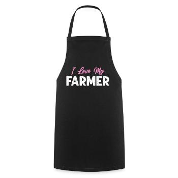 I Love My Farmer Funny Farming - Cooking Apron - black - Front - AI Model Male 185 dark (185cm)