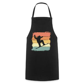 Snowboarding mit Snowboard retro vintage - Kochschürze - Schwarz - Vorne - AI Model Male 185 dark (185cm)