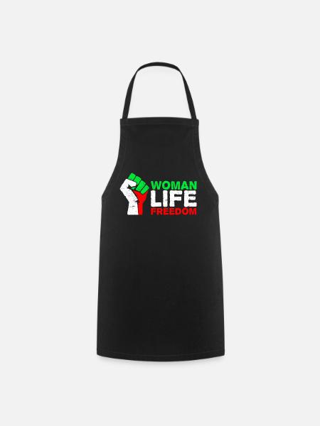 Woman, Life, Freedom | Free Iran! | Mit Flagge - Kochschürze - Schwarz