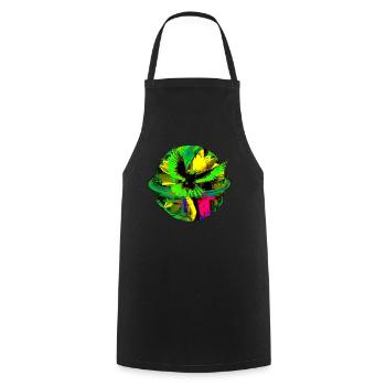 Frieden Taube Welt Planet Blume PopArt - Kochschürze - Schwarz - Vorne - AI Model Male 185 dark (185cm)