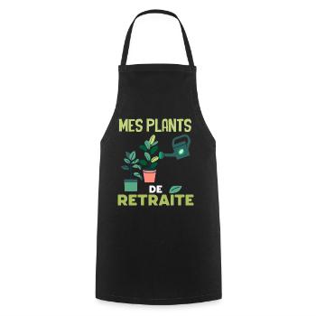 Mes plants de retraite Humour Retraité - Tablier de cuisine - noir - Devant - AI Model Male 185 dark (185cm)