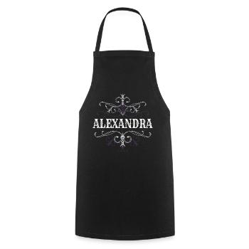 Alexandra Name Vorname Personalisiert - Kochschürze - Schwarz - Vorne - AI Model Male 185 dark (185cm)