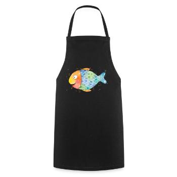 Fisch Jolly - Kochschürze - Schwarz - Vorne - AI Model Male 185 dark (185cm)