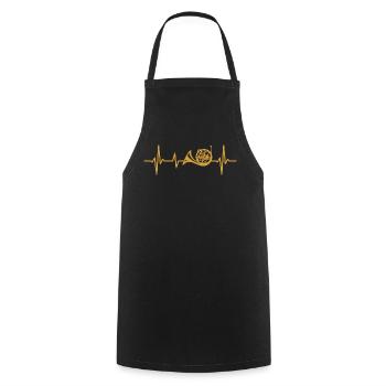 French horn, heartbeat, wind instrument - Cooking Apron - black - Front - AI Model Male 185 dark (185cm)