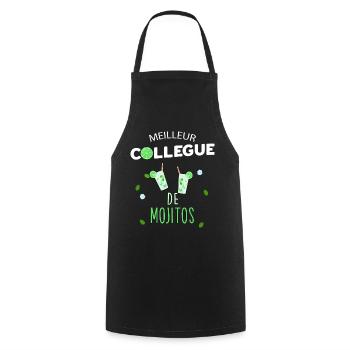 Collègue Et Mojito Apéro Apres Le Boulot - Tablier de cuisine - noir - Devant - AI Model Male 185 dark (185cm)