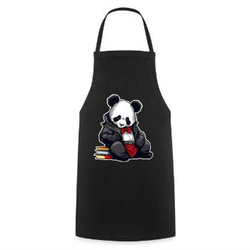 Cute panda with books - Cooking Apron - black - Front - AI Model Male 185 dark (185cm)