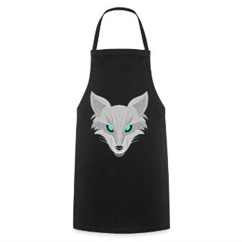 Renard argenté - Design élégant d’amoureux des animaux - Tablier de cuisine - noir - Devant - AI Model Male 185 dark (185cm)