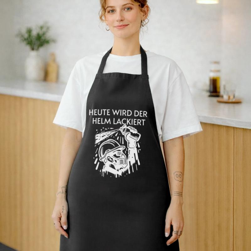 Bier - Heute wird der Helm lackiert Trinkspruch Kochschürze