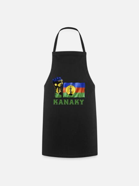 Kanaky Drapeau Nouvelle Calédonie Peuple Honneur - Tablier de cuisine - noir