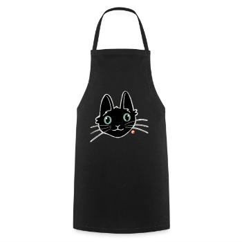 Pickle the black kitten - Cooking Apron - black - Front - AI Model Male 185 dark (185cm)