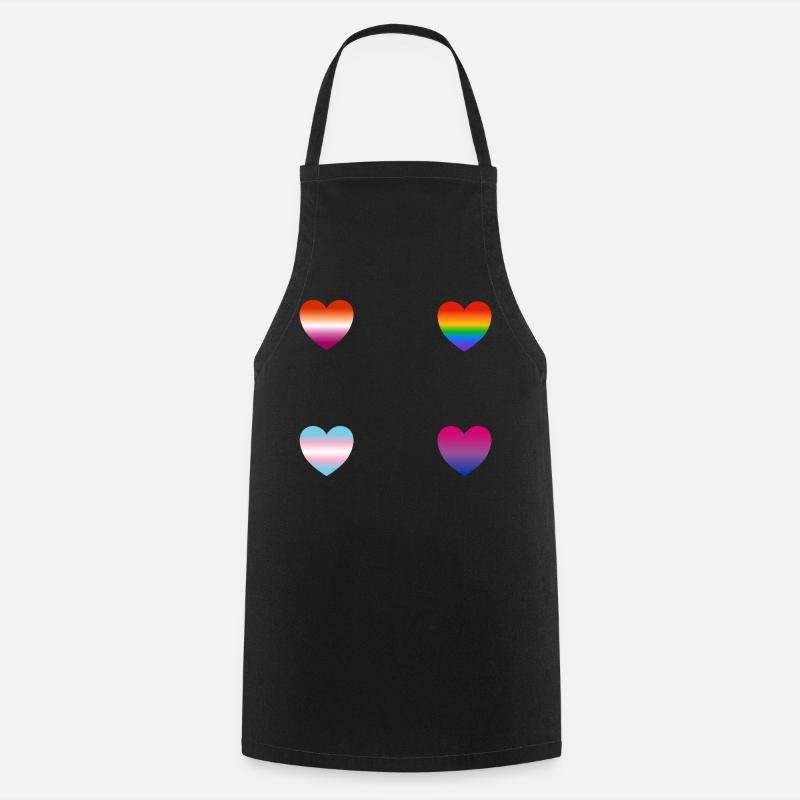 LGBTQ hearts - Cooking Apron - black