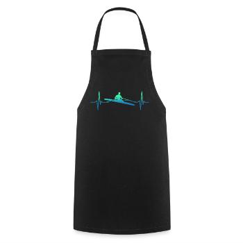 Rowing Heartbeat Boat Rower - Cooking Apron - black - Front - AI Model Male 185 dark (185cm)