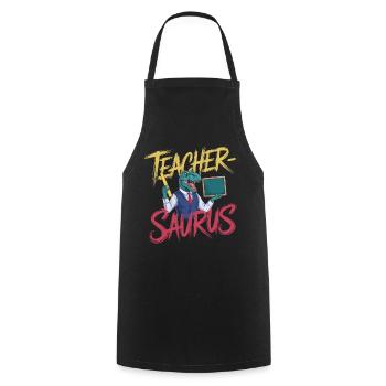 Teacher-saurus 13 - Kochschürze - Schwarz - Vorne - AI Model Male 185 dark (185cm)