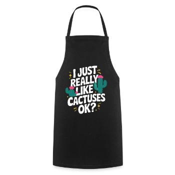 Cactus Cacti Desert Plant - Cooking Apron - black - Front - AI Model Male 185 dark (185cm)