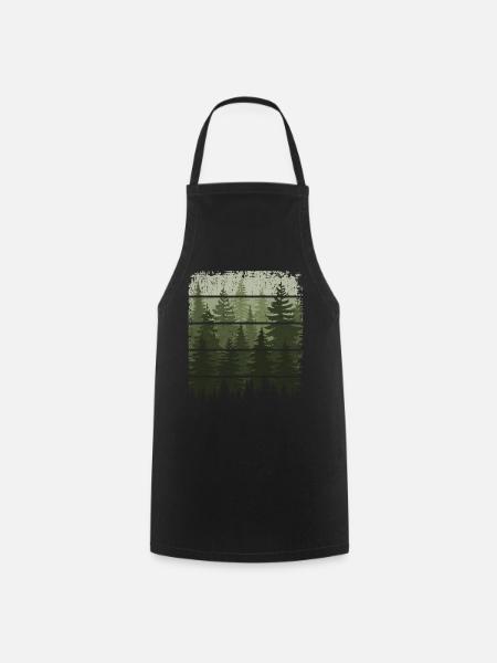 Forêt Nature Arbres Nature sauvage Plein air Amoureux de la nature - Tablier de cuisine - noir