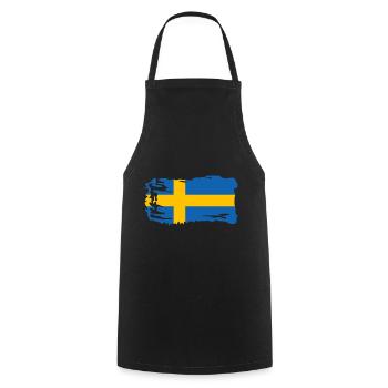 Drapeau Suède Scandinavie Malmo Sverige - Tablier de cuisine - noir - Devant - AI Model Male 185 dark (185cm)