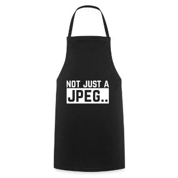 Crypto Art Lover Funny Quote Not Just A Jpeg NFT - Cooking Apron - black - Front - AI Model Male 185 dark (185cm)