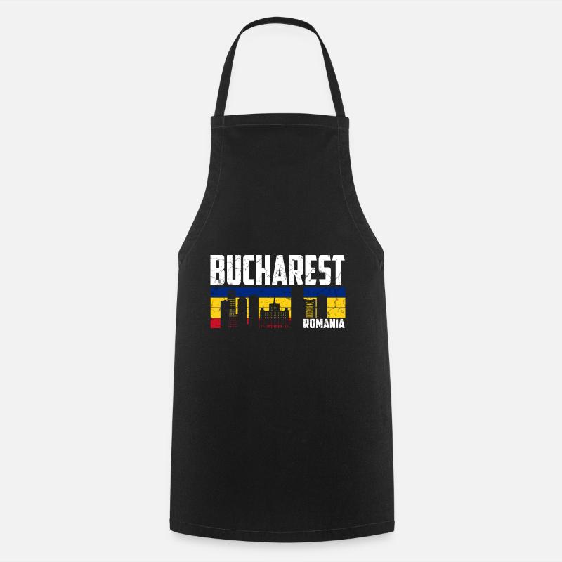 Bucharest Romania - Cooking Apron - black