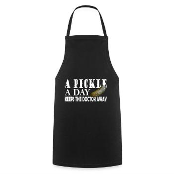 A Pickle a day keeps the Doctor away - Cooking Apron - black - Front - AI Model Male 185 dark (185cm)