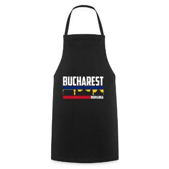 Bucharest Romania City Romanian Bucharest - Cooking Apron - black - Front - AI Model Male 185 dark (185cm)