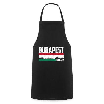 Budapest Hungary - Cooking Apron - black - Front - AI Model Male 185 dark (185cm)