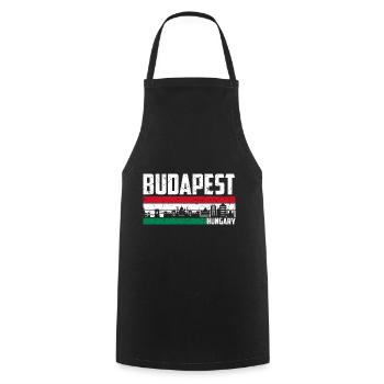 Budapest Hungary - Cooking Apron - black - Front - AI Model Male 185 dark (185cm)