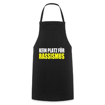 kein platz für rassismus - Kochschürze - Schwarz - Vorne - AI Model Male 185 dark (185cm)