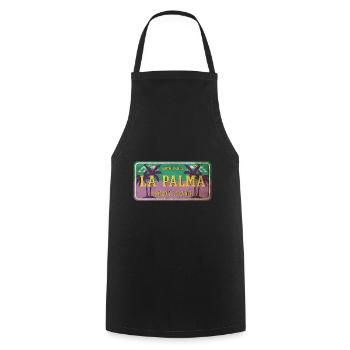 La Palma Sommer Sonne Strand Meer Palmen Urlaub - Kochschürze - Schwarz - Vorne - AI Model Male 185 dark (185cm)