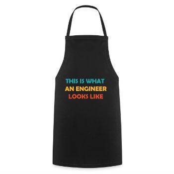 This is What an Engineer Looks Like - Cooking Apron - black - Front - AI Model Male 185 dark (185cm)