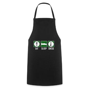 Manger dormir Échecs Citation d’échecs - Tablier de cuisine - noir - Devant - AI Model Male 185 dark (185cm)