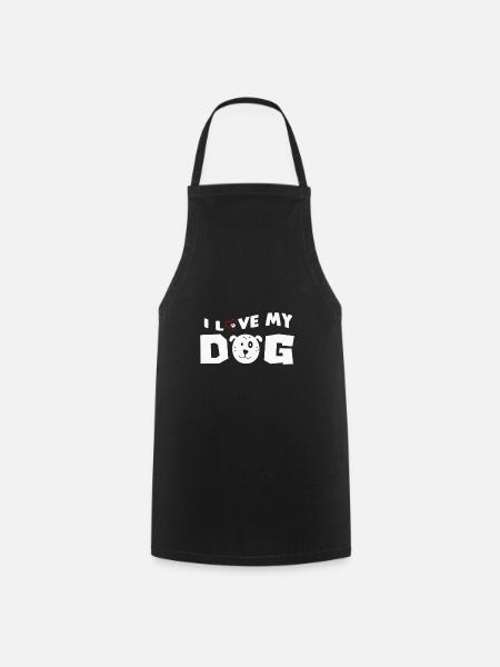 I Love My Dog Spruch Hunde Liebe - Kochschürze - Schwarz
