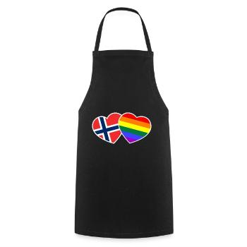 LGBT Gay Lesbian Norway Norge Flag Gift - Cooking Apron - black - Front - AI Model Male 185 dark (185cm)