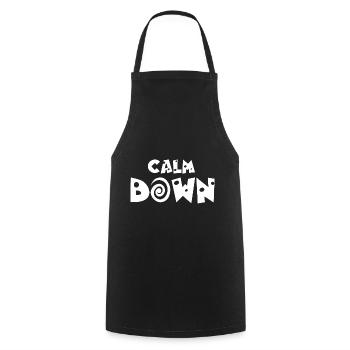 Relaxation and relaxation. Just Calm Down - Cooking Apron - black - Front - AI Model Male 185 dark (185cm)