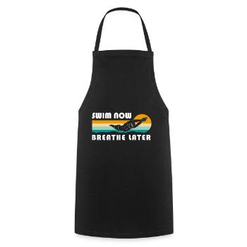 Swimming Pool Sun Friends - Cooking Apron - black - Front - AI Model Male 185 dark (185cm)