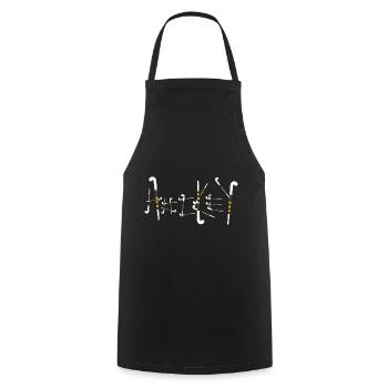 bâtons de hockey sur gazon - Tablier de cuisine - noir - Devant - AI Model Male 185 dark (185cm)