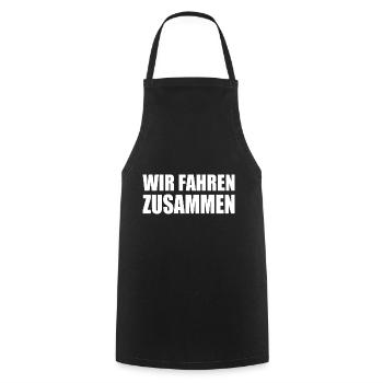 wir fahren zusammen - Kochschürze - Schwarz - Vorne - AI Model Male 185 dark (185cm)