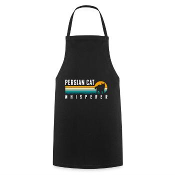 Perser Katze Katzendame Katzenfreund Katzenmama - Kochschürze - Schwarz - Vorne - AI Model Male 185 dark (185cm)