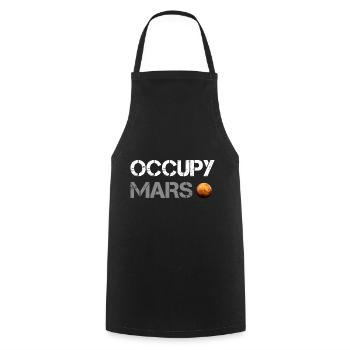 Occupy Mars Planet Space Explor Rocket Science - Cooking Apron - black - Front - AI Model Male 185 dark (185cm)