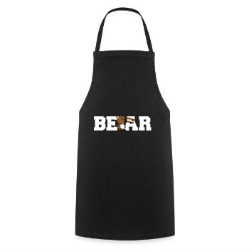 Bear LGBT Gay Pride Cartoon CSD Teddy - Kochschürze - Schwarz - Vorne - AI Model Male 185 dark (185cm)