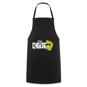 Say Cheese cool cheese please smile - Cooking Apron - black - Front - AI Model Male 185 dark (185cm)
