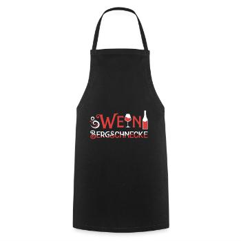 Wein Bergschnecke Weinkenner Wein Spruch - Kochschürze - Schwarz - Vorne - AI Model Male 185 dark (185cm)