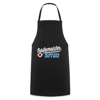 Bademeister Schwimmen Freibad Schwimmbad Geschenk - Kochschürze - Schwarz - Vorne - AI Model Male 185 dark (185cm)