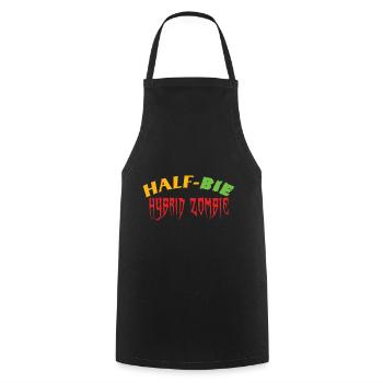 Half-Bie Hybrid Zombie - Half Zombie Half Human. - Cooking Apron - black - Front - AI Model Male 185 dark (185cm)