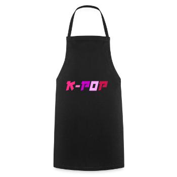 K-Pop Korean Pop Music - Cooking Apron - black - Front - AI Model Male 185 dark (185cm)