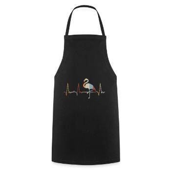 Herzschlag Flamingo - Kochschürze - Schwarz - Vorne - AI Model Male 185 dark (185cm)