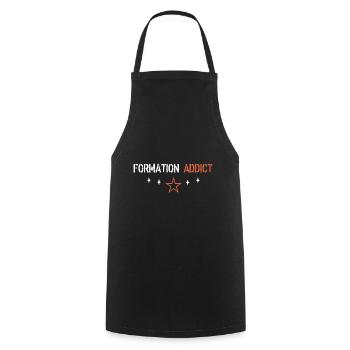 Formation addict - Tablier de cuisine - noir - Devant - AI Model Male 185 dark (185cm)