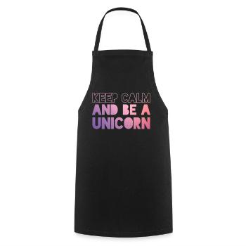 Keep Calm Unicorn Einhorn - Kochschürze - Schwarz - Vorne - AI Model Male 185 dark (185cm)