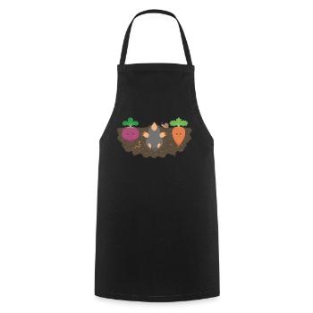 Vegetables and moles - Cooking Apron - black - Front - AI Model Male 185 dark (185cm)