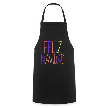 Feliz Navidad insperiert von den 80er - Kochschürze - Schwarz - Vorne - AI Model Male 185 dark (185cm)