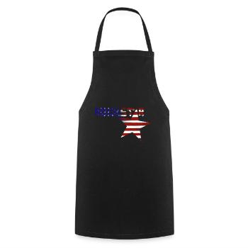 US Rock Star - Cooking Apron - black - Front - AI Model Male 185 dark (185cm)